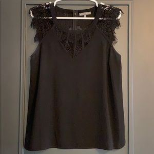 Jarred Lace Detail Cap-sleeve Blouse